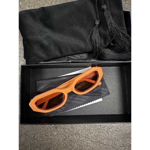 THE ATTICO Irene Geometric Sunglasses in Orange main image 10
